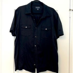 Men’s button down Banana Republic black shirt.